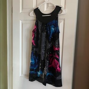 Elegant Women's Mini Dress Black and Pink Floral Design from a boutique in Bali